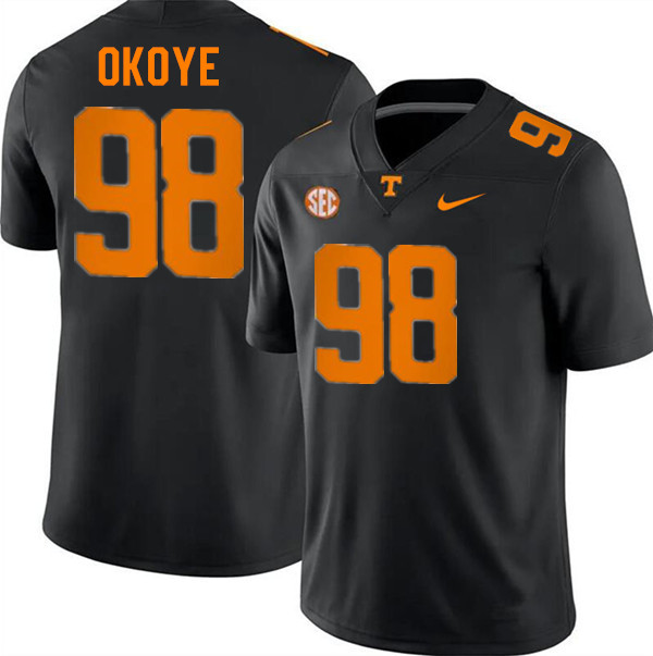 Men #98 Emmanuel Okoye Tennessee Volunteers College Football Jerseys Stitched-Black